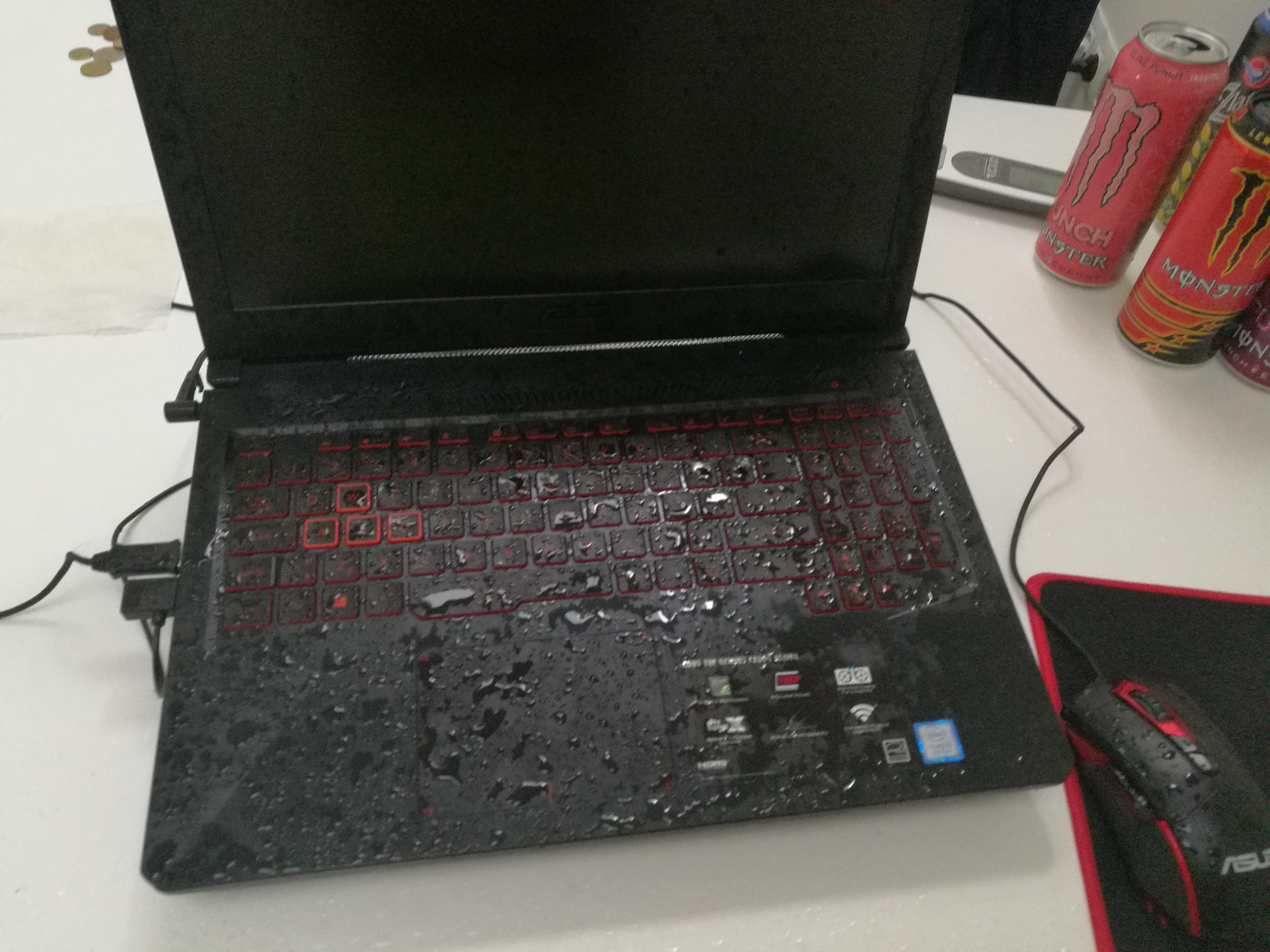 A cup of coffee, water, or wine spills directly onto your ZenBook keyboard. The laptop instantly cuts power and shuts off. Weeks later, after drying out in rice or open air, the device still refuses to turn on, charge, or respond to any inputs.