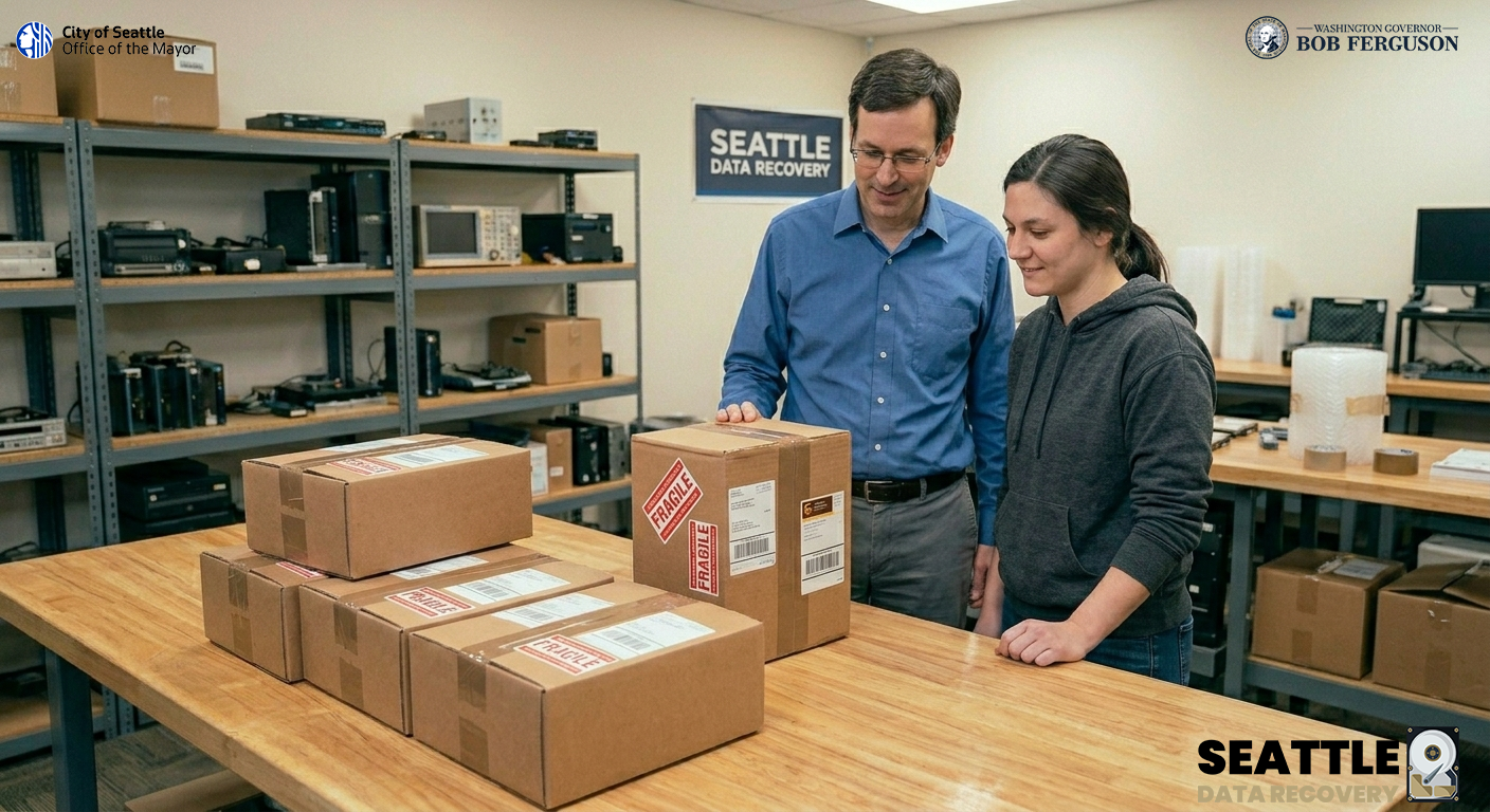 Mark your shipping box with fragile stickers on all six (6) sides.